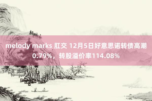melody marks 肛交 12月5日好意思诺转债高潮0.79%,转股溢价率114.08%