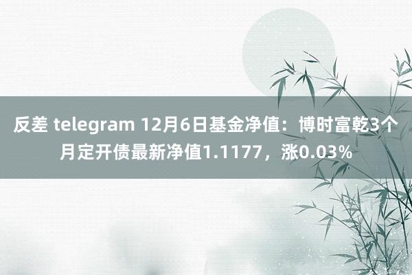 反差 telegram 12月6日基金净值：博时富乾3个月定开债最新净值1.1177，涨0.03%