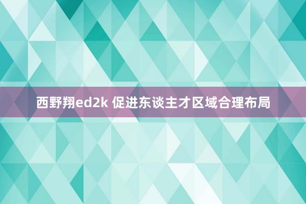 西野翔ed2k 促进东谈主才区域合理布局