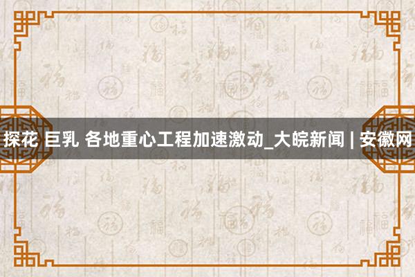 探花 巨乳 各地重心工程加速激动_大皖新闻 | 安徽网