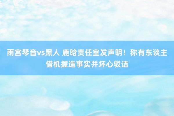 雨宫琴音vs黑人 鹿晗责任室发声明!称有东谈主借机握造事实并坏心驳诘
