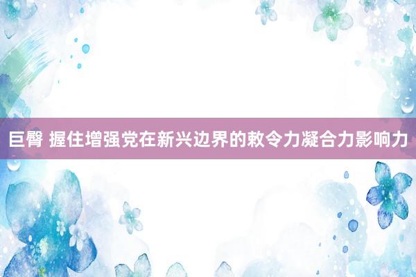 巨臀 握住增强党在新兴边界的敕令力凝合力影响力