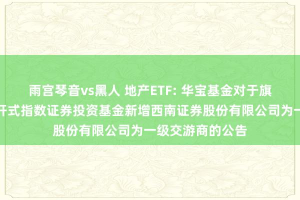雨宫琴音vs黑人 地产ETF: 华宝基金对于旗下部分交游型敞开式指数证券投资基金新增西南证券股份有限公司为一级交游商的公告