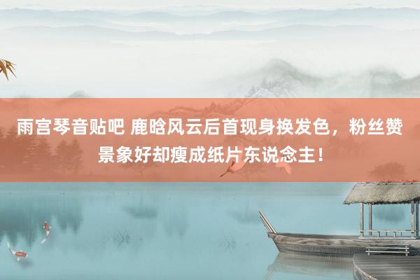 雨宫琴音贴吧 鹿晗风云后首现身换发色，粉丝赞景象好却瘦成纸片东说念主！