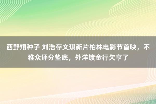 西野翔种子 刘浩存文琪新片柏林电影节首映，不雅众评分垫底，外洋镀金行欠亨了