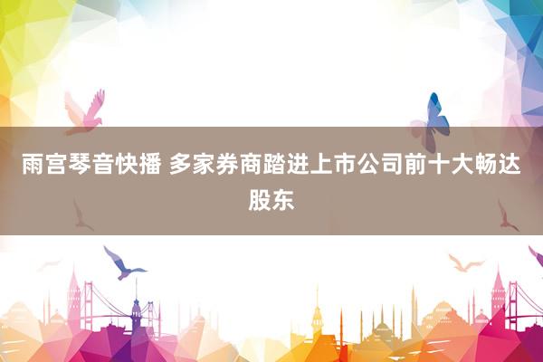 雨宫琴音快播 多家券商踏进上市公司前十大畅达股东