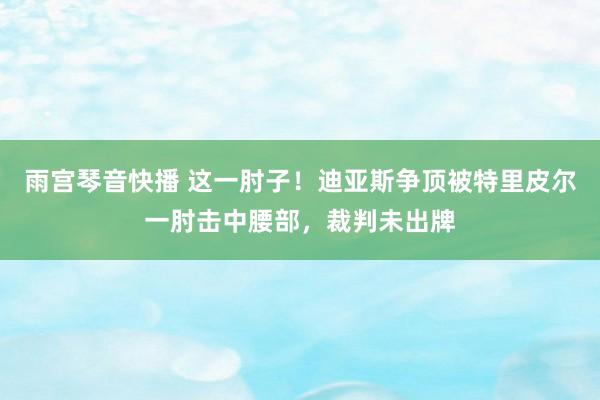 雨宫琴音快播 这一肘子！迪亚斯争顶被特里皮尔一肘击中腰部，裁判未出牌