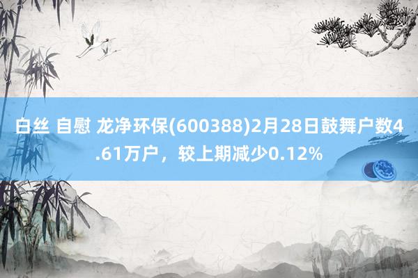 白丝 自慰 龙净环保(600388)2月28日鼓舞户数4.61万户，较上期减少0.12%