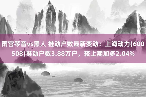 雨宫琴音vs黑人 推动户数最新变动：上海动力(600508)推动户数3.88万户，较上期加多2.04%
