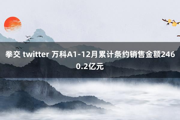 拳交 twitter 万科A1-12月累计条约销售金额2460.2亿元