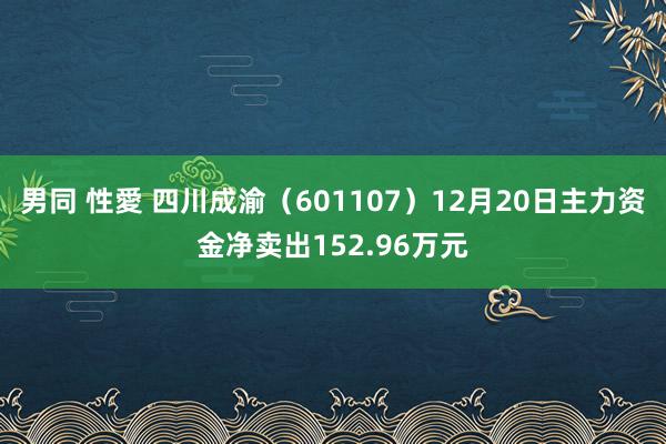 男同 性愛 四川成渝（601107）12月20日主力资金净卖出152.96万元