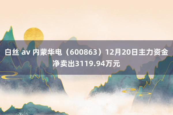 白丝 av 内蒙华电（600863）12月20日主力资金净卖出3119.94万元
