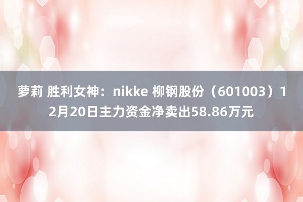 萝莉 胜利女神：nikke 柳钢股份（601003）12月20日主力资金净卖出58.86万元