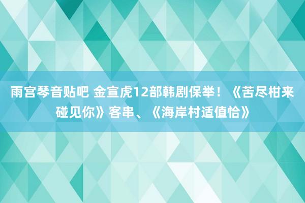 雨宫琴音贴吧 金宣虎12部韩剧保举！《苦尽柑来碰见你》客串、《海岸村适值恰》