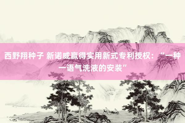 西野翔种子 新诺威赢得实用新式专利授权：“一种一语气洗液的安装”