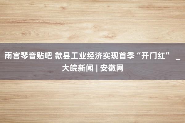 雨宫琴音贴吧 歙县工业经济实现首季“开门红”  _大皖新闻 | 安徽网