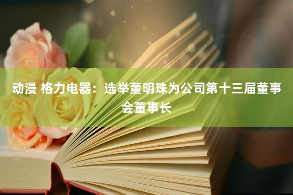 动漫 格力电器：选举董明珠为公司第十三届董事会董事长