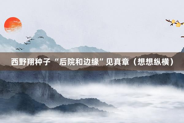 西野翔种子 “后院和边缘”见真章（想想纵横）