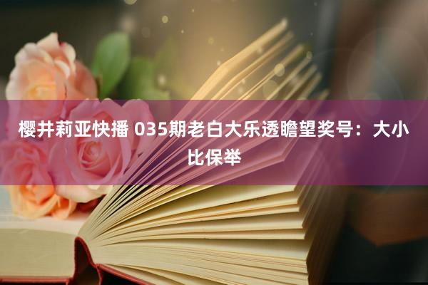 樱井莉亚快播 035期老白大乐透瞻望奖号：大小比保举