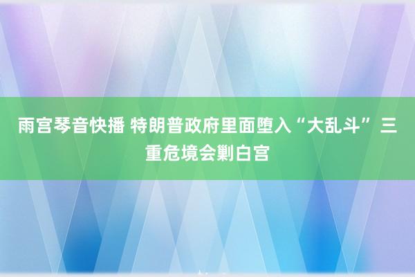 雨宫琴音快播 特朗普政府里面堕入“大乱斗” 三重危境会剿白宫