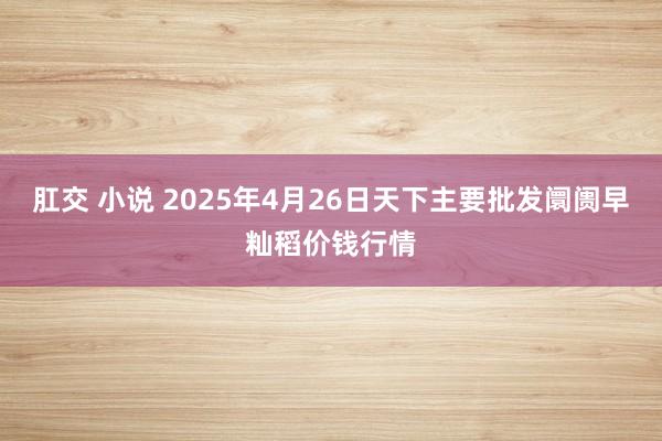 肛交 小说 2025年4月26日天下主要批发阛阓早籼稻价钱行情